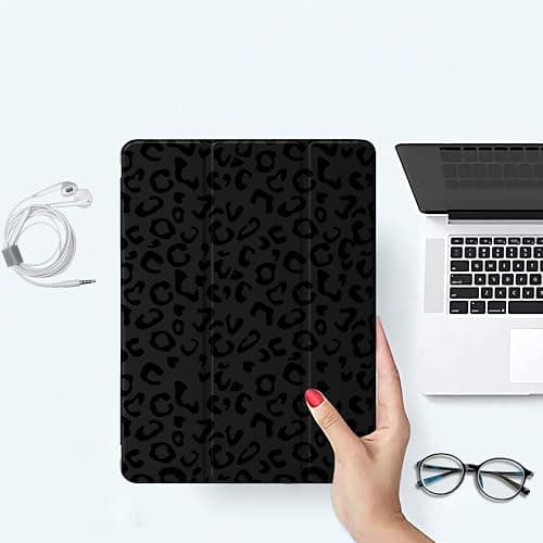 Leopard Print Case for iPad Pro 13-inch (M4) 2024,Girly Protective Case,Pencil Holder & Clear Transparent Soft TPU Back & Trifold Smart Tablet Black Cover (Model Number:A2925/A2926/A3007) thumbnail 7