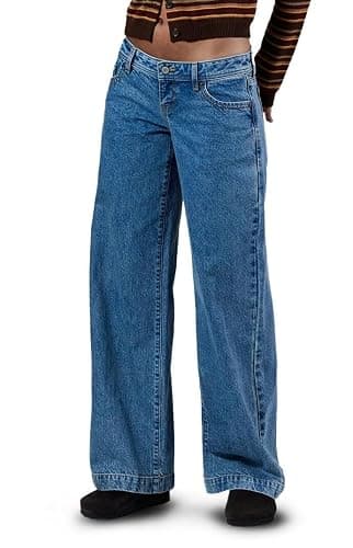 PacSun Women's Kaia Ultimate Low Rise Baggy Jeans Light Blue Wash Size 26 - Image 1
