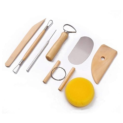 S & E TEACHER'S EDITION 8 Pcs Pottery & Clay Sculpting Tools, Double-Sided, Smooth Wooden Handles. thumbnail 2