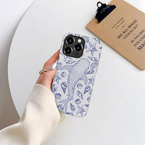 DAIZAG Case Compatible with iPhone 14 Pro,Fit Shockproof Cover for Women Girls,Blue Seashell Whale Shark Ocean thumbnail 5