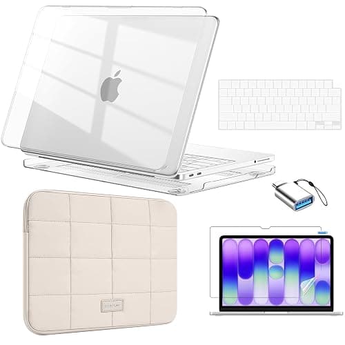 EooCoo for MacBook Neo Case 13 inch 2026 Model A3404, Crystal Clear | Crack & Scratch Resistant, Sturdy, Hard Shell Case & Sleeve Bag & Type C & Keyboard Skin & Screen Film, Mac Neo Accessories - Image 1