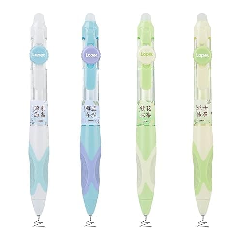 BAYTORY 4Pcs Aesthetics Erasable Pens, 0.5mm Fine Point Erasable Gel Pen with Comfortable Grip, Retractable Pens with Erasers, Smooth Writing for Crossword Puzzles Note Taking (Black Ink) - Image 1