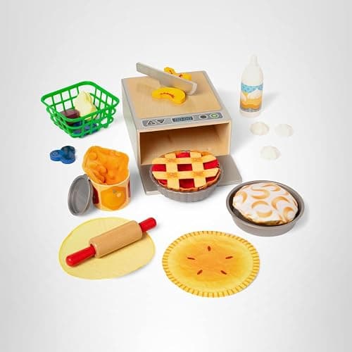 Melissa & Doug Make and Bake Pies Pretend Play Food Set and Wooden Oven with Squishy Dough for Ages 3+ - FSC Certified thumbnail 10