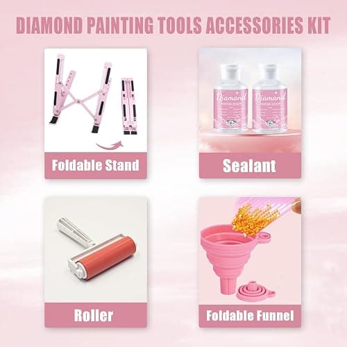 Qlonry 150 Pcs All Inclusive Diamond Painting Tool Kit Diamond Art Accessories Kit Including A4 LED Light Pad Kit,Bracket,Convex Point Design Storage Box,Painting Pen for DIY Craft thumbnail 3
