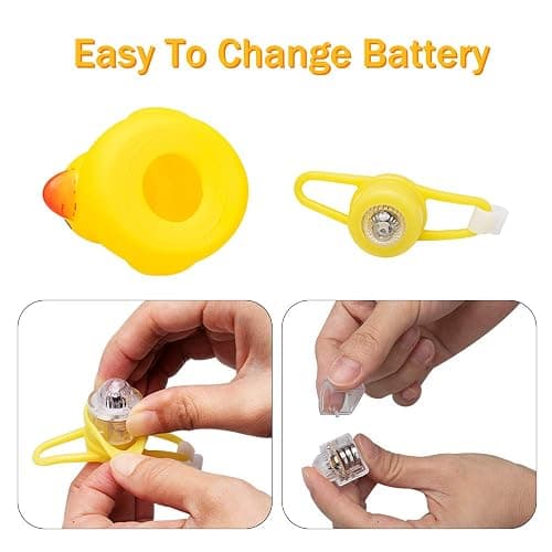 wonuu Rubber Duck Bike Bell, Squeeze Ducks with Helmet for Cycling Car Dashboard Decorations Motorcycle Bicycle Accessories thumbnail 6
