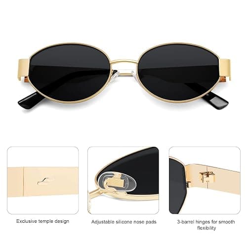 SOJOS Retro Oval Sunglasses for Women Trendy Classic Shades UV400 Protection SJ1256 thumbnail 5
