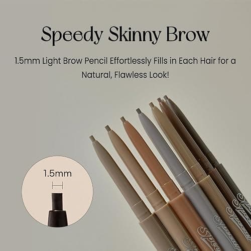Peripera Speedy Skinny Brow Eyeliner - Long Lasting Super Slim Smudge Proof - Dark Brown - 1.5mm thumbnail 3