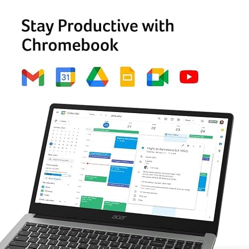 Acer CB315-4H-C8XU Chromebook Laptop | Intel Celeron N4500 | 15.6" Full HD IPS Display | 4GB LPDDR4X | 64GB eMMC | Intel Wi-Fi 6 | DTS Audio | USB Type-C | Chrome OS (Renewed) thumbnail 7