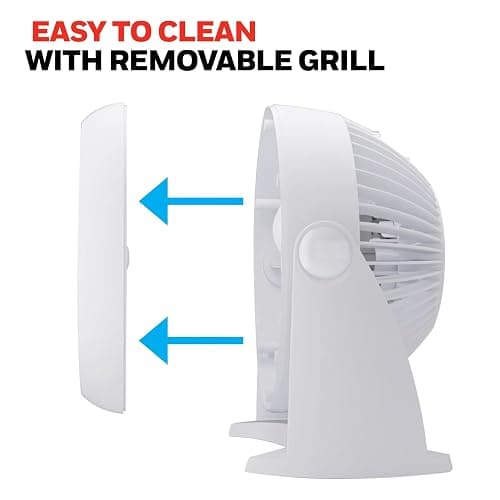 Honeywell TurboForce Air Circulator, Small Tabletop Fan, Quiet Personal Fan for Home or Office, 3 Speeds, 90 Degree Pivoting Head, White, HT-904 thumbnail 9