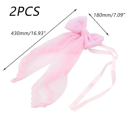 Crapyt 2 PCS Bowknot Curtain Tiebacks Outdoor Curtain Tiebacks for Bedrooms, Offices, Dining Rooms 16.93"×7.09" Pink thumbnail 3