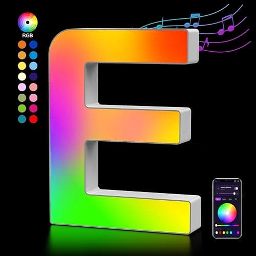 OJQ Light Up Letters LED Letter - Marquee Letters Room Decor Alphabet Letter Music Sync Color Change Colorful - Christmas Birthday Gifts for Girl - Teen Girls Gifts Party Home Wall Decor - Image 1
