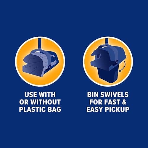 Arm & Hammer Swivel Bin & Rake Dog Pooper Scooper, Includes 2 Waste Bags | Includes 2 Heavy Duty Scented Waste Bags for Easy, No Touch Disposal thumbnail 4