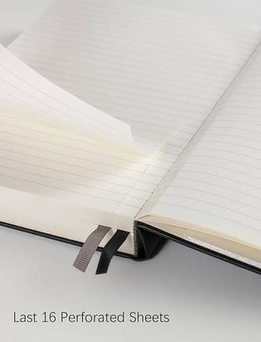 Thick College Ruled Notebook with 366 Numbered Pages, A5 Journal for Writing with 100GSM Lined Paper, Hardcover Leather Notebooks for Women Office Work Diary, 5.7"x8.3" Lavender thumbnail 5