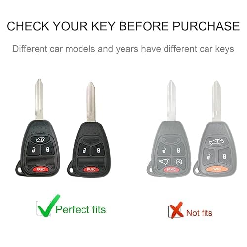 CACARLIKE for Jeep Key Fob Cover with Jeep Keychain, Car Key Fob Case Compatible with Dodge Ram 1500 2500 3500 Wrangler/Patriot/Compass Chrysler Smart Key Protector thumbnail 2