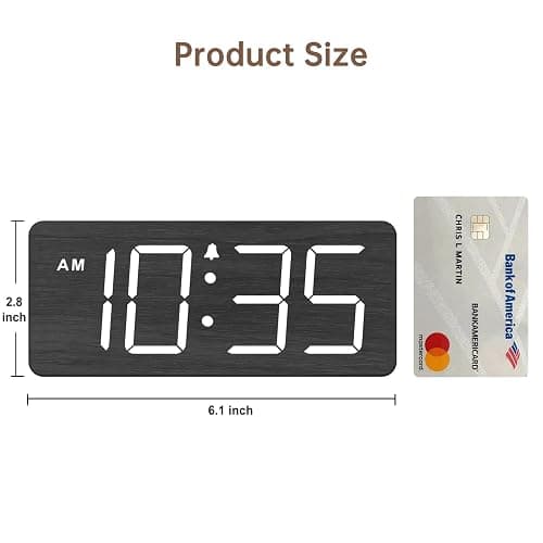 DreamSky Wooden Digital Alarm Clock for Bedroom - Loud Alarm Clock for Heavy Sleepers with Volume Control, Desk Clocks for Living Room with Large Numbers, Dimmer, DST, Wood Decor (Plug in Clock) thumbnail 7