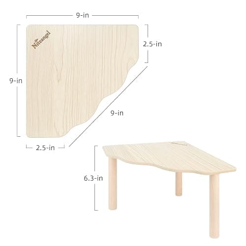 Niteangel Hamster Play Wooden Platform for Dwarf Syrian Hamsters Gerbils Mice Degus or Other Small Pets (Triangle - 5.9'' Height, Burlywood) thumbnail 2