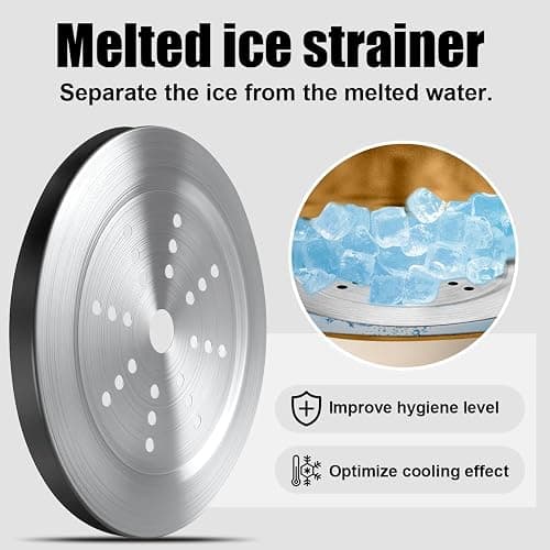 3L beige white Double Wall Insulated Stainless Steel Ice Bucket with scoop for Cocktail Bar,Metal Ice Bucket for freezer with Lid for parties.ice Container to Keep Ice Colder,bar cart accessories thumbnail 8