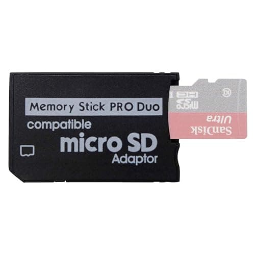 PSP Memory Stick Adapter, Funturbo Micro SD to Memory Stick PRO Duo MagicGate Card for Sony PlayStation Portable, Camera, Handycam - Image 1