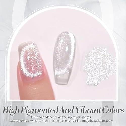 Born Pretty Cat Magnetic Eye Gel Nail Polish, Iridescent Glitter Super Shine NailGel Polish Soak Off Led Gel Polish Art Gel Manicure Nail Salon DIY Gifts 15ML thumbnail 2