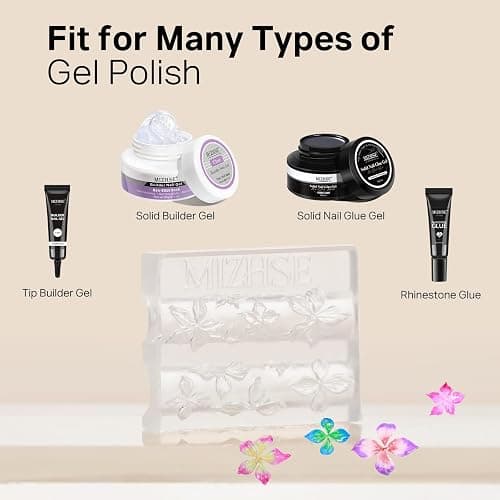 MIZHSE 3D Nail Molds for Nail Art, 1PC Silicone 3D Flower Charm Nail Molds for 3D Sculpting Molding Gel Nail Desgin Home DIY Manicure thumbnail 8