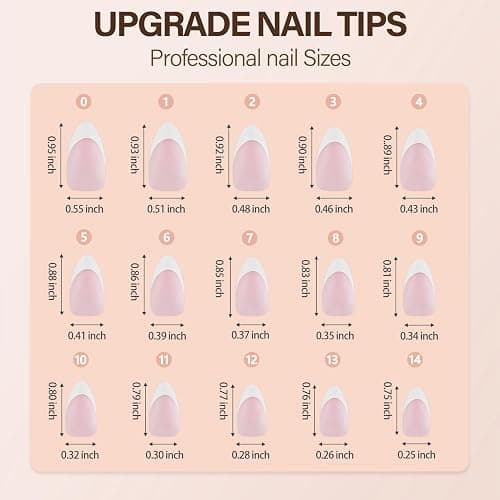 Vansiho French Gel Nail Tips, 150Pcs Medium Almond Gel Nail Tips, Pink Soft French Tips Press on Nails, Fake Nails for Nail Art DIY 15 Sizes thumbnail 6