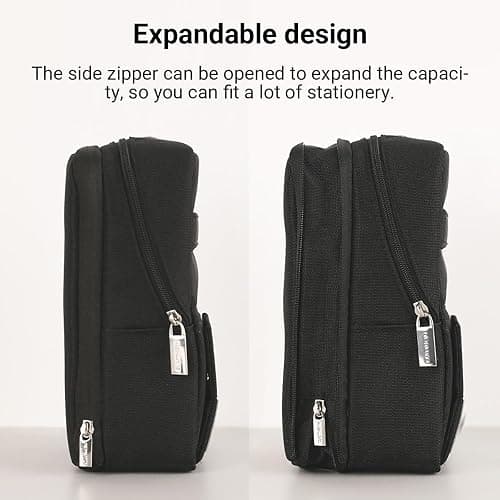 KOKUYO Pencil Case Pouch, Standing Pen Pouch Bag, Foldable Magnetic Stand up Phone Pencil Holder Organizer, Large Capacity Portable Pencil Box for Office, Home & College Use. (Mag Critz Neo - Black) thumbnail 4