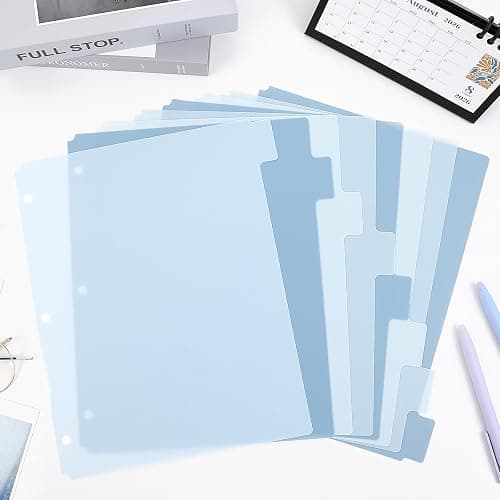 SKYDUE Binder Dividers with Tabs for Letter Size, 8-Tab Write & Erase Plastic Dividers for 3 Ring Binder, Writable & Reusable Binder Dividers for School, Office and Home thumbnail 7