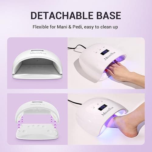 MelodySusie Detachable Base UV/LED Nail Lamp P-Plus30I for Hard Gel | 54W; 3 Timer Settings; Smart Sensor; LCD Display; 30 UV/LED Beads; Rhinestone Glue; Solid Nail Glue Gel; Liner Gel thumbnail 5