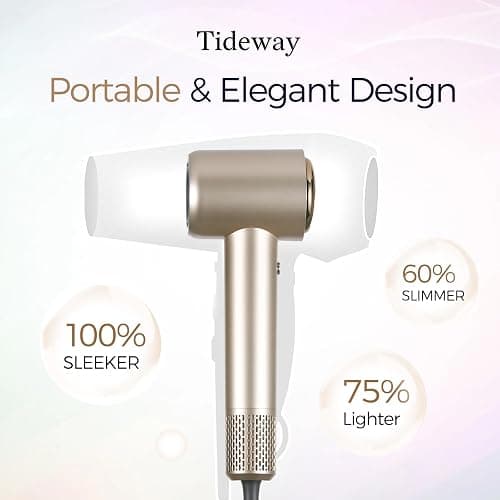Tideway Hair Dryer, Blow Dryer with Diffuser High-Speed Plasma Ionic Low Noise for Fast Drying, Travel Hair Dryer for Women and Man, Curly/Wavy & Long/Thick Color-Treated Hair H11 thumbnail 8