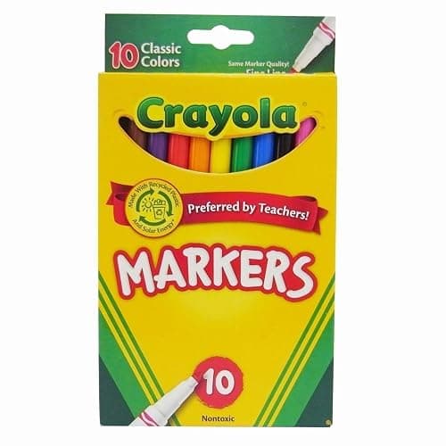 Crayola 58-7726 Classic Fine Line Markers Assorted Colors 10 Count, 2 Pack thumbnail 3