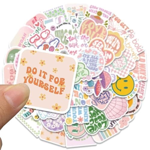 Pink Inspirational Stickers, Preppy Motivational Stickers, 50Pcs Aesthetic Encouragement Stickers for Students Teachers, Dovipta Vinyl Waterproof Stickers for Water Bottle, Laptop, Scrapbook, Journal thumbnail 3