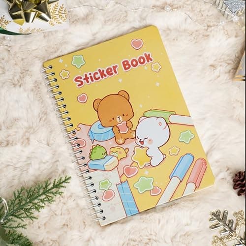 Happy Memories Sticker Collecting Book 100 Pages Authentic Milk Mocha Bear Merchandise Hardcover Album Waxed Paper for Collectors Kids Stickers Holder Storage Organizer Blank Release Sheets Cute thumbnail 5