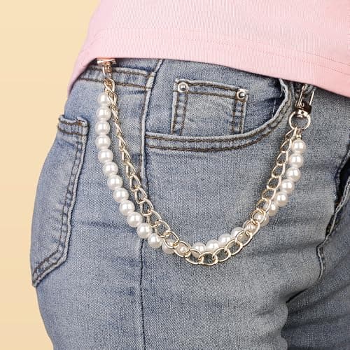 Gegraterwa Purse Chain Pearl Bag Chains Purse Charms with Gold Straps Bag Charms for Handbags(1) thumbnail 6