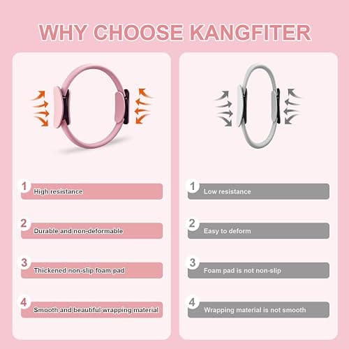KANGFITER Pilates Equipment Kit for Home Workout, Pilates Ring and Ball Set with Adjustable Ankle Wrist Weights, Resistance Bands, Tape Measure, Bag, Pilates Essentials Accessories for Women Yoga thumbnail 8