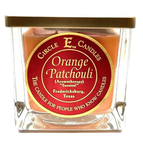 Circle E Candles, Orange Patchouli Scent, Medium Size Jar Candle, 22oz, 2 Wicks - Image 1