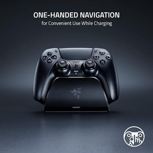 Razer Quick Charging Stand for PlayStation 5: Quick Charge - Curved Cradle Design - Matches PS5 DualSense Wireless Controller - One-Handed Navigation - USB Powered - White (Controller Sold Separately) thumbnail 5