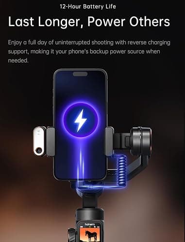 hohem iSteady M7 Gimbal Stabilizer for iPhone, 3-Axis Smartphone Gimbal with Magnetic AI Tracker Fill Light, Detachable Touchscreen Remote Controller, Built-in Extension Rod, 500g Payload thumbnail 7