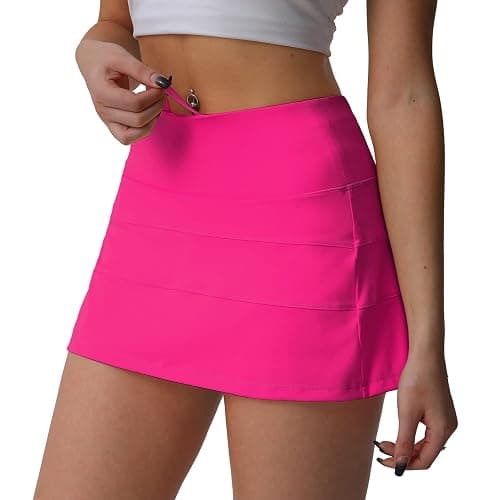 Husnainna High Waisted Pleated Tennis Skirt with Pockets Athletic Golf Skorts for Women Casual Workout Built-in Shorts thumbnail 2