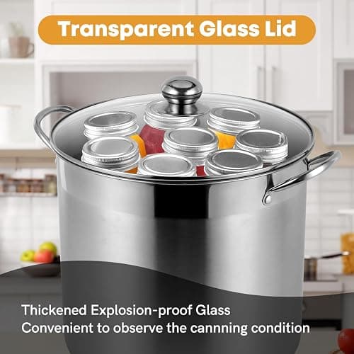 BriSunshine 21.5 QT Stainless Steel Canning Pot with Lid, Rack & Canning Tools Set, Canning Supplies Kit Water Bath Canner for Beginner thumbnail 5