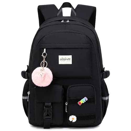 abshoo Big Student Laptop Backpack For College Women Middle High School Teen Girls Bookbag Travel Daypack (Black) | For College, Middle High School, Bookbag, Travel Daypack - Image 1