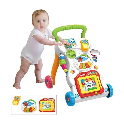 Queiting Baby Walker First Steps 2in1 Activity Musical Toys Car Along Ride Children's Music Walker Baby Toddler Stroller Used for Baby Steps thumbnail 7