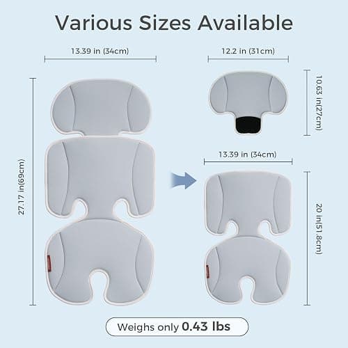 Momcozy Stroller Cooling Pad | Detachable 2-Piece Cooling Cushion | Universal Soft Cooler Pad, Breathable & Adjustable Car Seat Liner | Fits Strollers, Car Seat, Swing, High Chair, Bassinet thumbnail 3