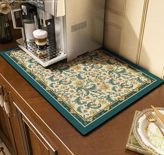 Cciphy Cute Coffee Maker Mat for Countertops Bar Accessories, Colorful Dish Drying Pad for Kitchen, Absorbent Quick Drying Mat, 12 X16 inch (Color C, 16"x12") thumbnail 9