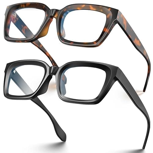 VISOONE Chunky Square Blue Light Blocking Glasses with Anti Computer Glare for Working Women Men MONTANA - Image 1