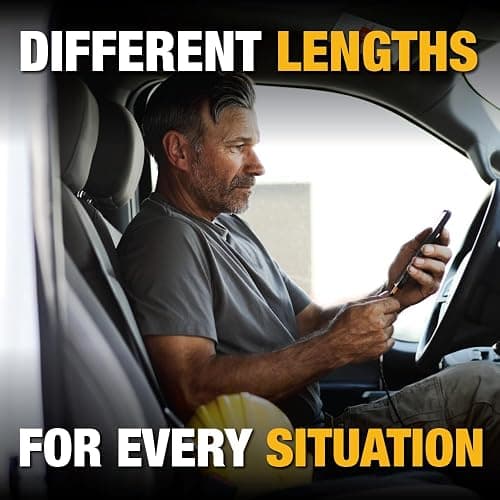 DEWALT Heavy Duty USB to Lightning Cable [Apple MFi Certified] Durable iPhone Charger, Lightning Cables, Fast Charging iPhone Charger Cord Compatible w/iPhones 14/13/12/11 Pro Max iPad AirPods, 10FT thumbnail 7