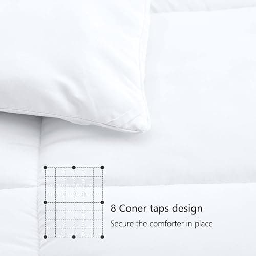 TEXARTIST Premium 2100 Series Full Comforter All Season Breathable White Comforter Soft 4D Spiral Fiber Quilted Down Alternative Duvet with Corner Tabs Luxury Hotel Style (82"x86") thumbnail 7