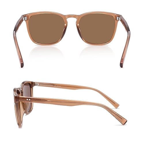 SOJOS Unisex Rounded Square Polarized Sunglasses TR90 Frame UV400 Protection Lightweight Retro for Women & Men thumbnail 6