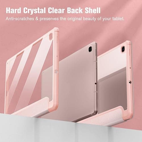Fintie Hybrid Slim Case for Samsung Galaxy Tab S6 Lite 10.4 Inch 2024/2022/2020 with S Pen Holder, Shockproof Cover with Clear Transparent Back Shell, Rose Gold thumbnail 3