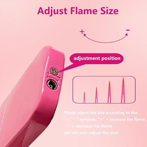 Torch Lighter, Pink Flame Lighter, Cute Pink Glitter Torch Windproof Cool Lighter, Metal Refillable Butane Lighter, Outdoor, Indoor, Camping, Candle, Birthday, Gift (Without Butane) thumbnail 5