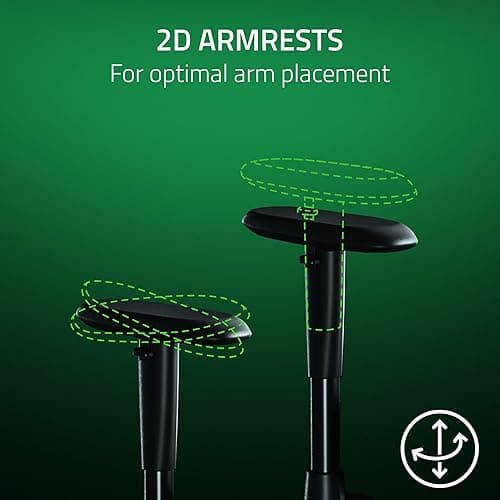 Razer Iskur V2 X Ergonomic Gaming Chair: Built-in Lumbar Support - Widened Seat Base - High Density Foam Cushions - Adjustable 152 Degree Recline - 2D Armrests - Plush Fabric Finish - Black thumbnail 8